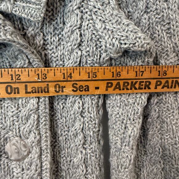 Aran Crafts Gray Cable Knit Cardigan - Picture 6 of 8